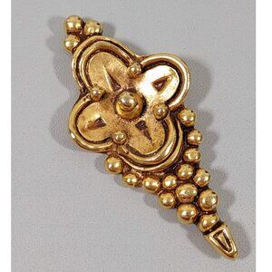 Vintage Ben Amun Gold Tone Etruscan Style Flower Pin Brooch